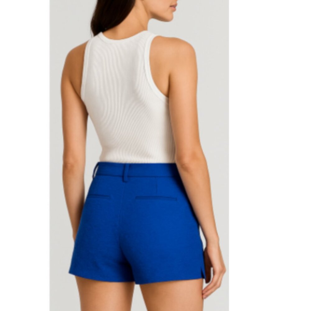 Banana Republic Women's Vibrant Cobalt Blue Textured Shorts Size 10 - Picture 2 of 8